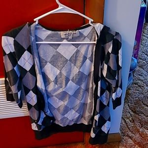 Zip up jacket Brand ProofExcellence, Size Large and Color white black and gray